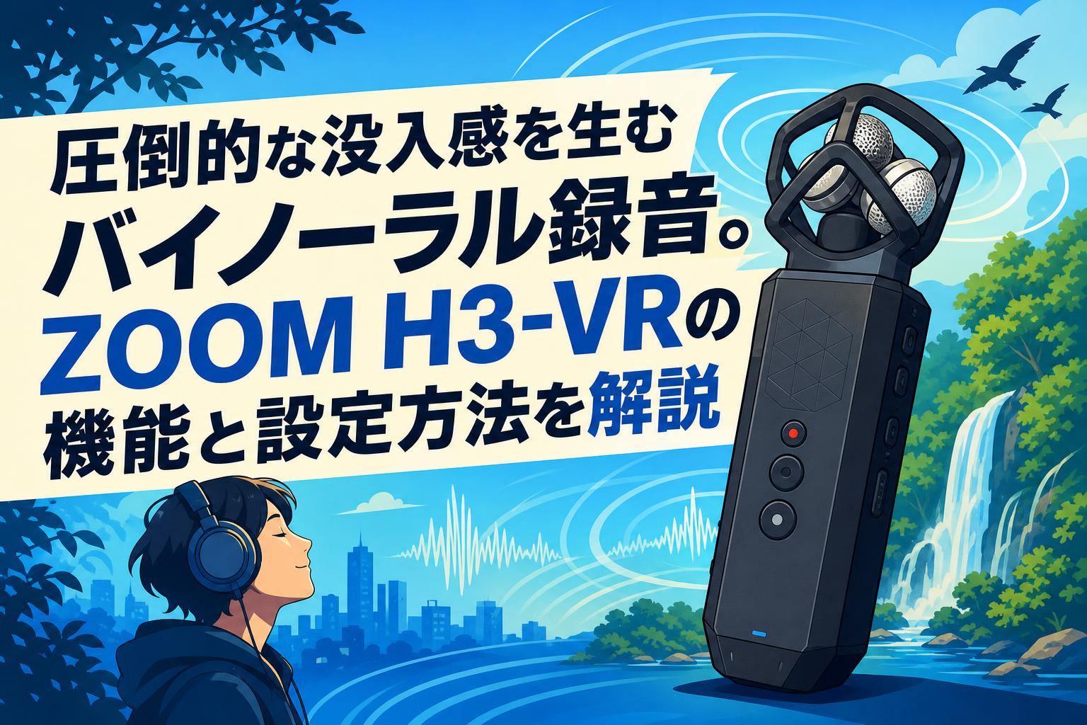 圧倒的な没入感を生むバイノーラル録音。ZOOM H3-VRの機能と設定方法を解説