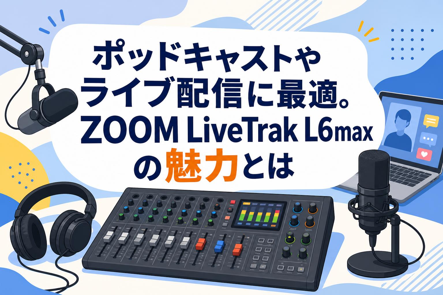 ポッドキャストやライブ配信に最適。ZOOM LiveTrak L6maxの魅力とは