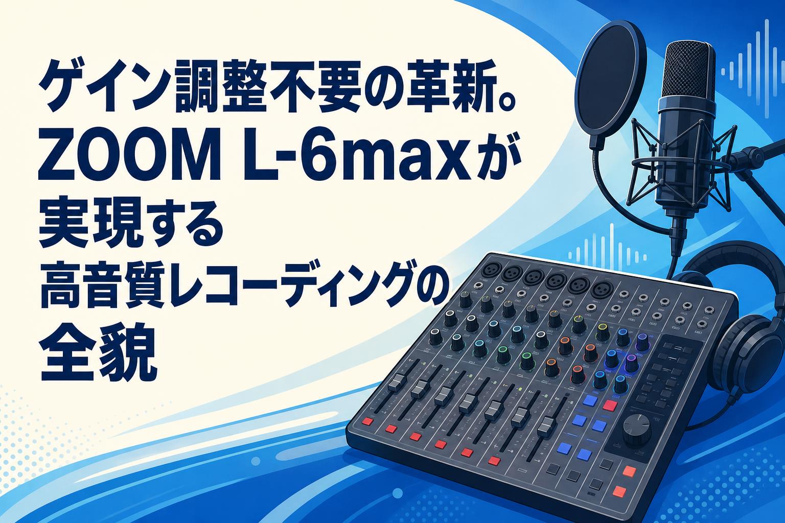 ゲイン調整不要の革新。ZOOM L-6maxが実現する高音質レコーディングの全貌