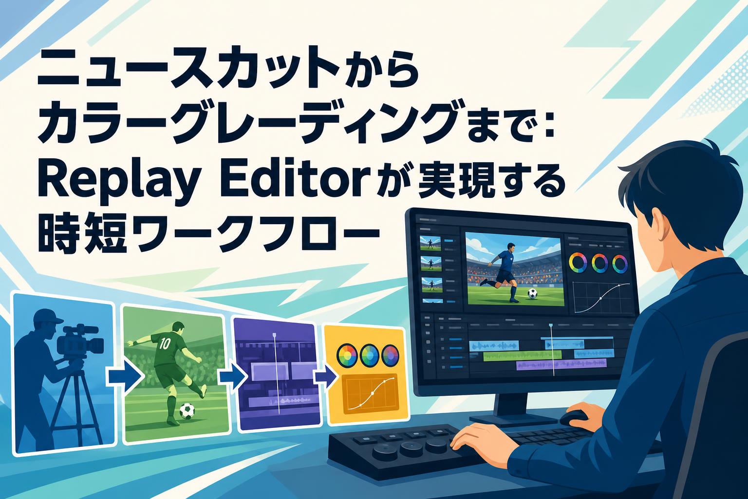 ニュースカットからカラーグレーディングまで：Replay Editorが実現する時短ワークフロー