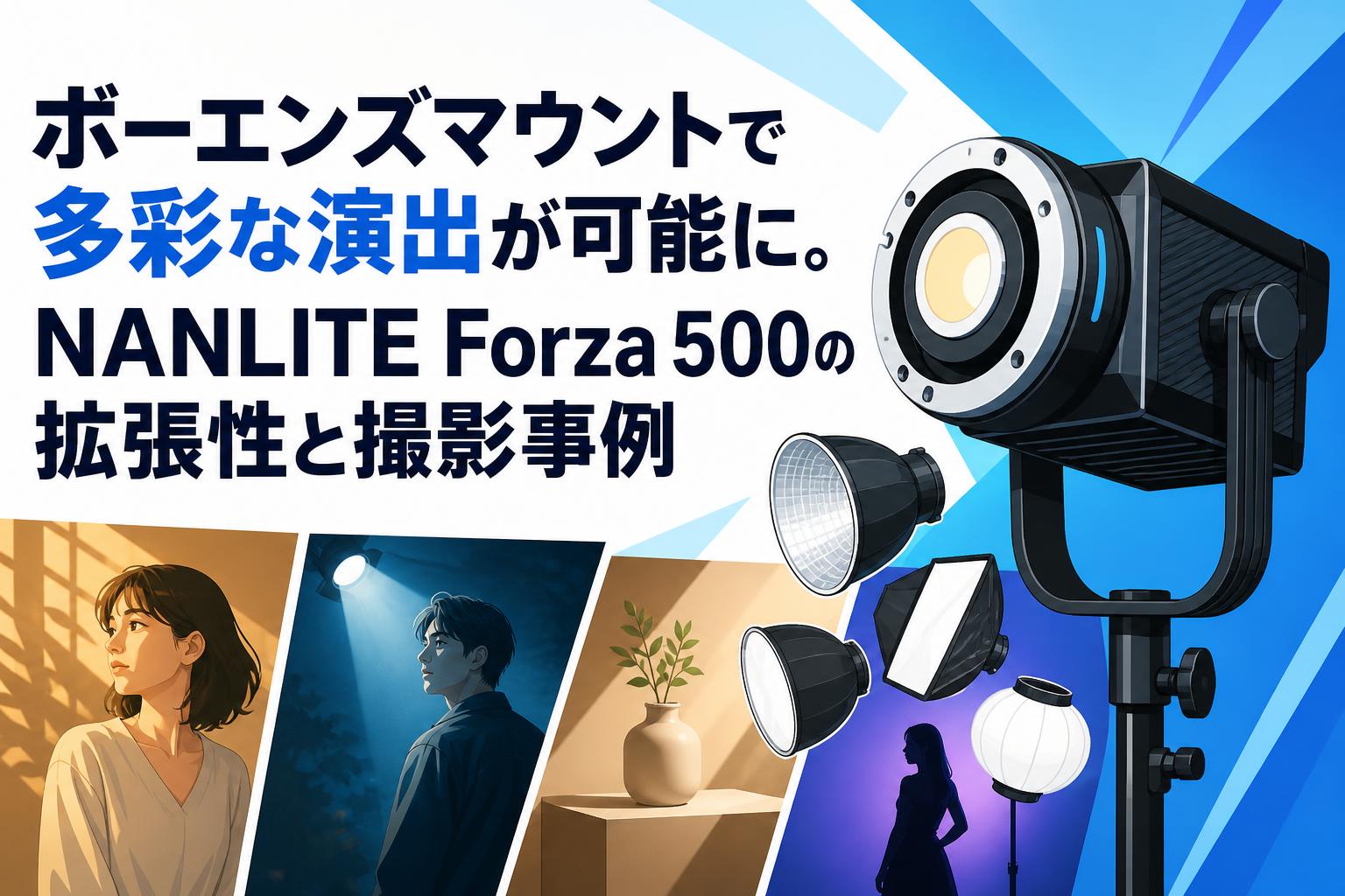 ボーエンズマウントで多彩な演出が可能に。NANLITE Forza 500の拡張性と撮影事例