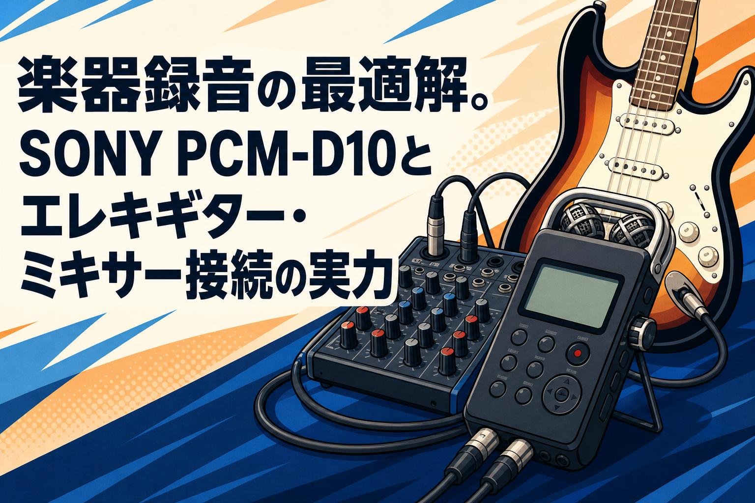 楽器録音の最適解。SONY PCM-D10とエレキギター・ミキサー接続の実力