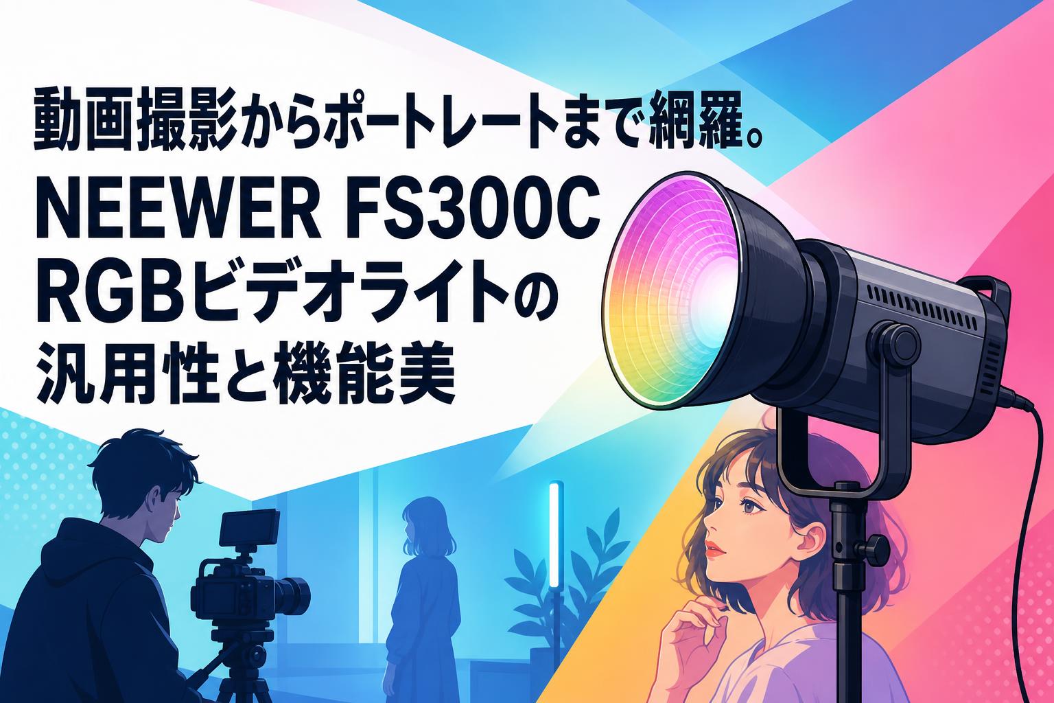 動画撮影からポートレートまで網羅。NEEWER FS300C RGBビデオライトの汎用性と機能美