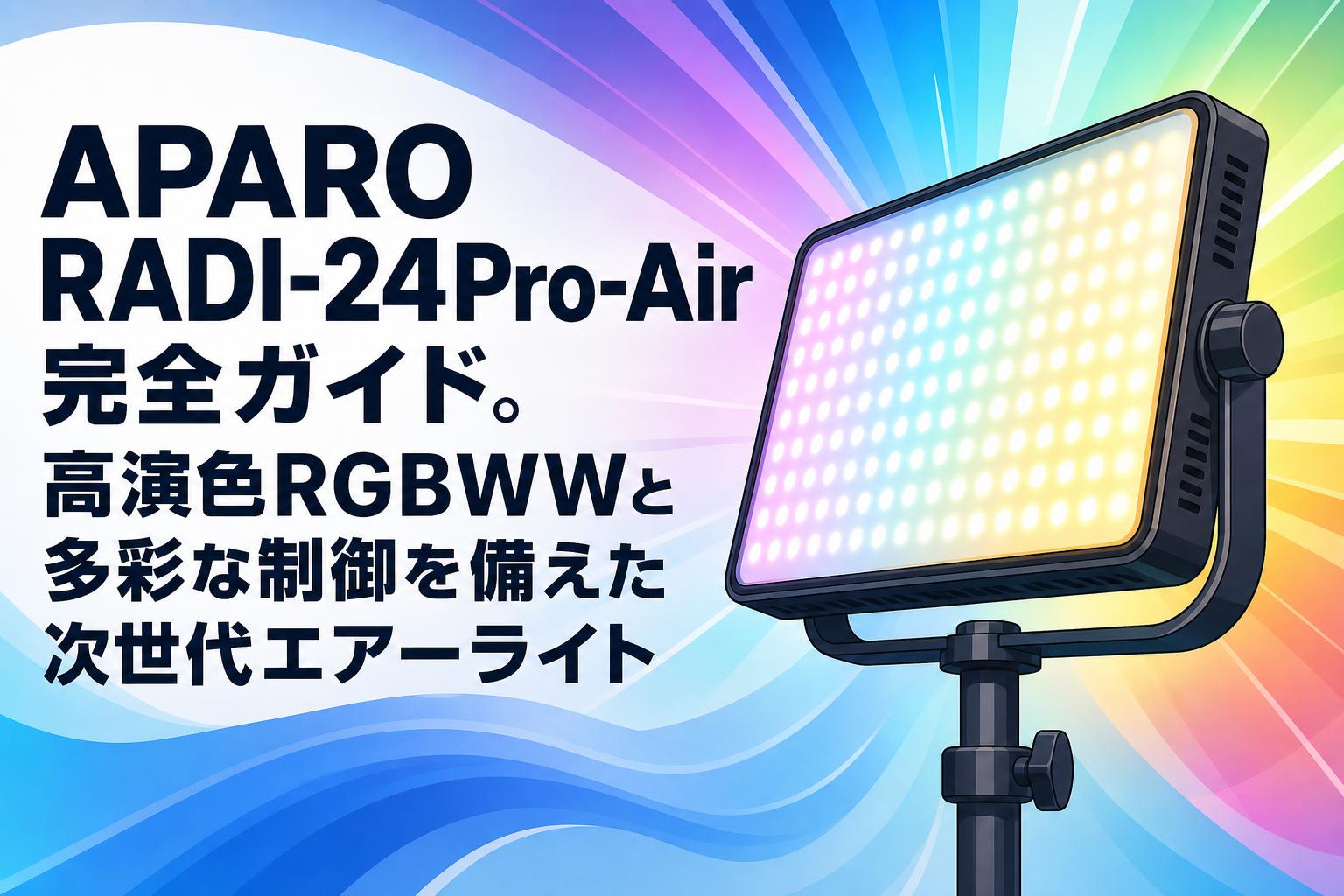 APARO RADI-24Pro-Air完全ガイド。高演色RGBWWと多彩な制御を備えた次世代エアーライト