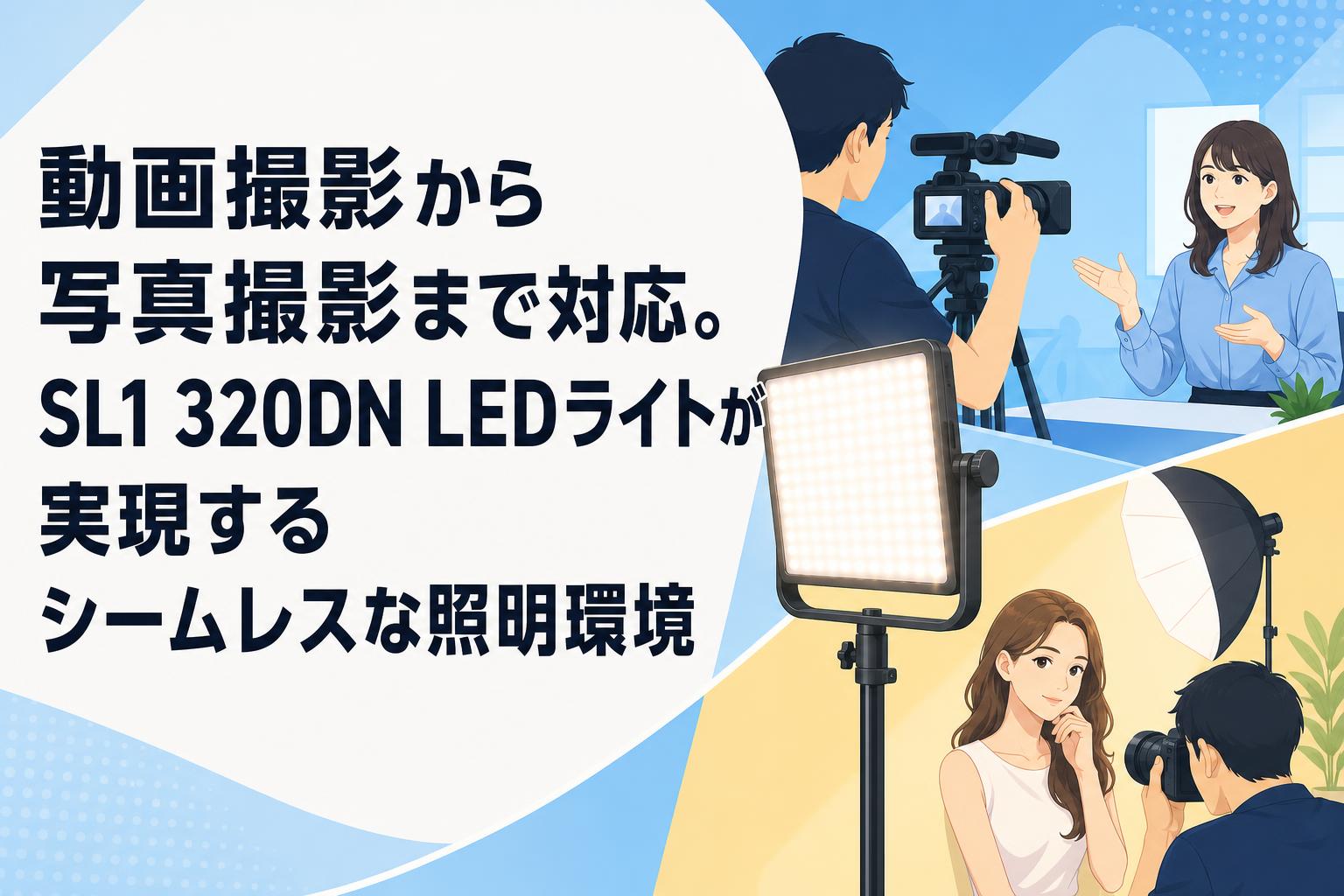 動画撮影から写真撮影まで対応。SL1 320DN LEDライトが実現するシームレスな照明環境