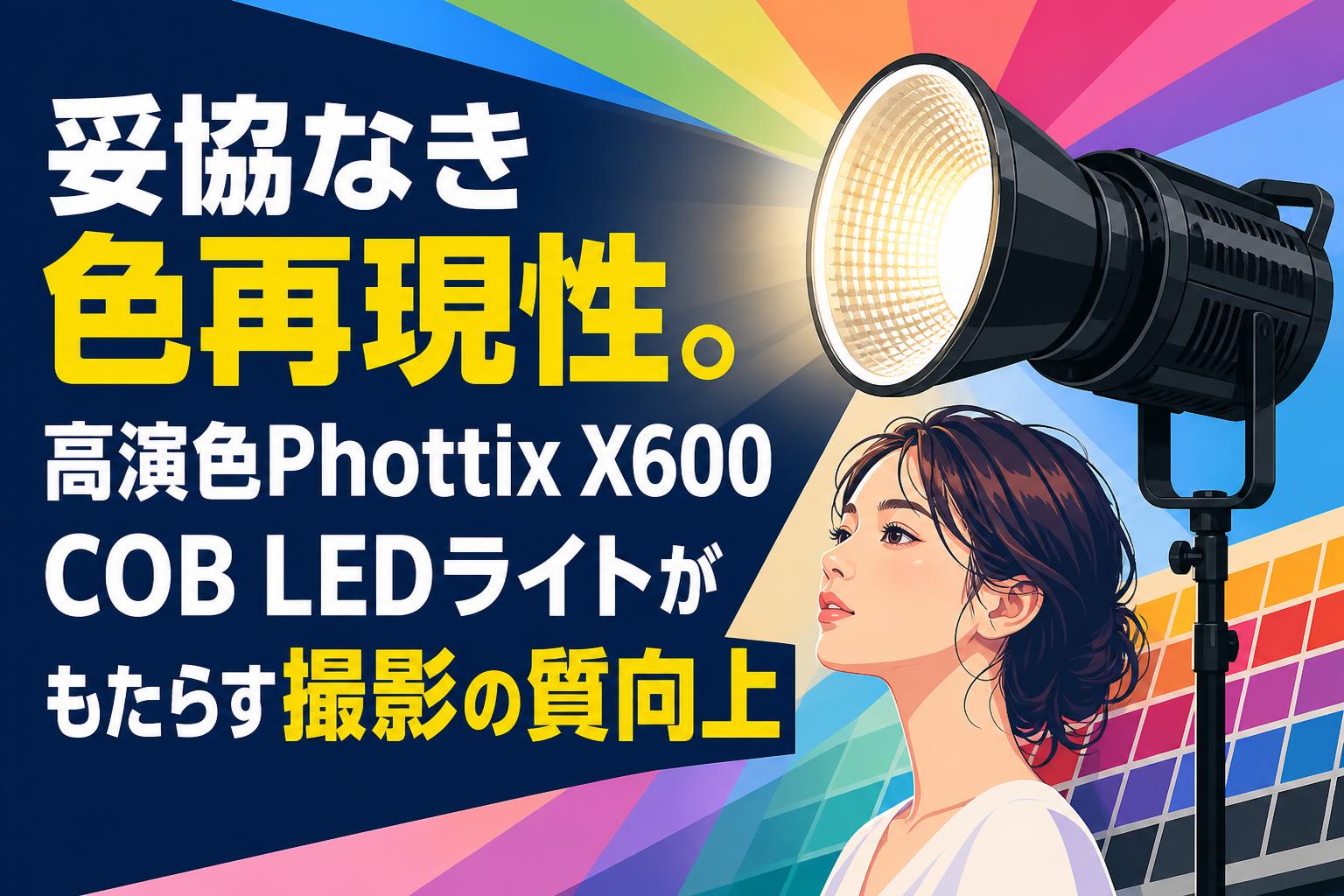 妥協なき色再現性。高演色Phottix X600 COB LEDライトがもたらす撮影の質向上