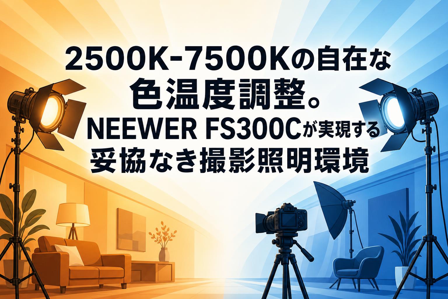 2500K-7500Kの自在な色温度調整。NEEWER FS300Cが実現する妥協なき撮影照明環境