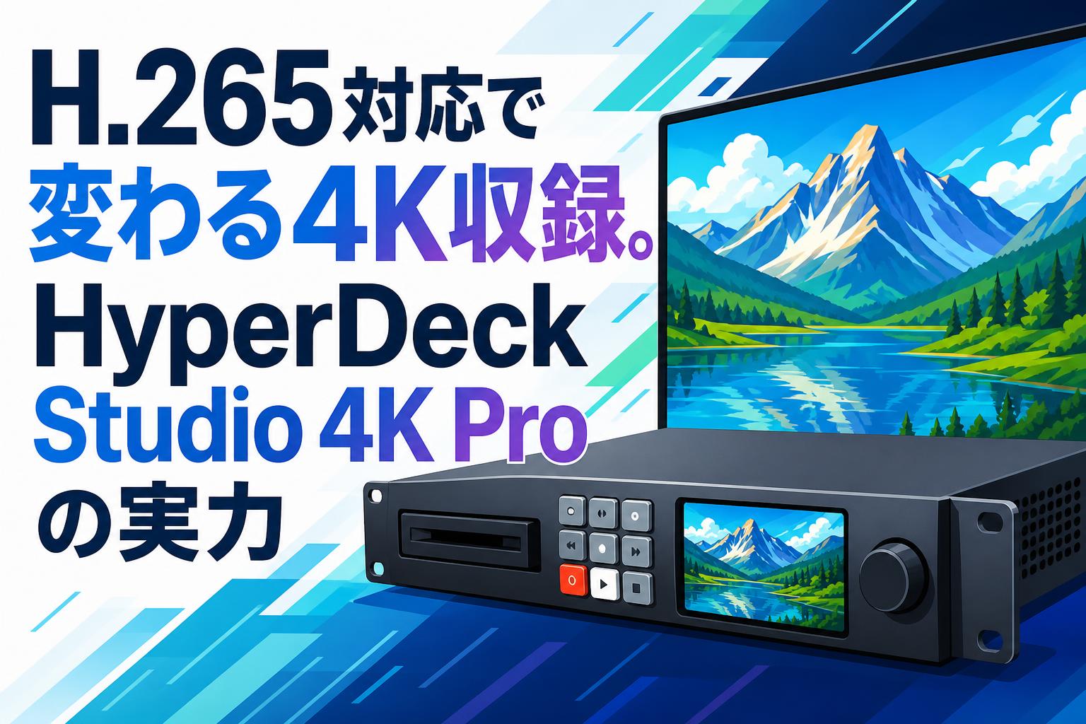 H.265対応で変わる4K収録。HyperDeck Studio 4K Proの実力