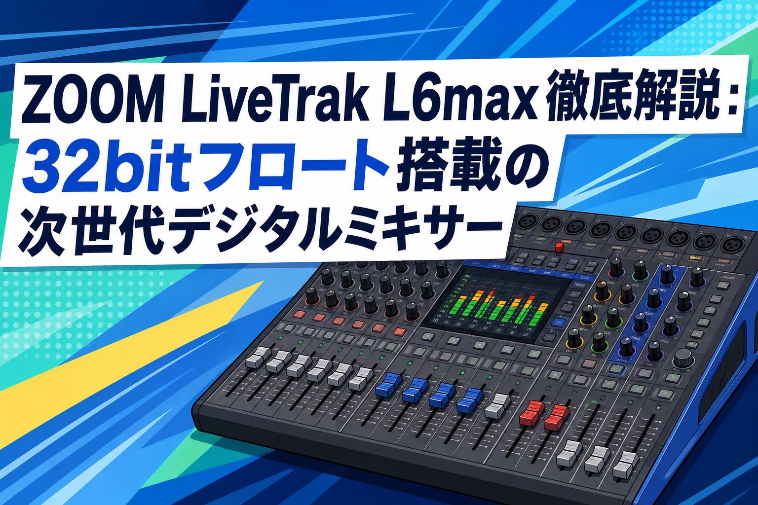 ZOOM LiveTrak L6max徹底解説：32bitフロート搭載の次世代デジタルミキサー