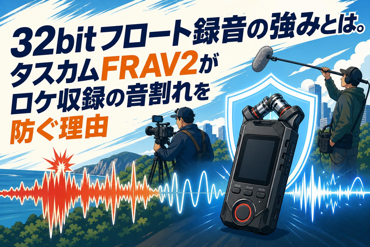 32bitフロート録音の強みとは。タスカムFRAV2がロケ収録の音割れを防ぐ理由