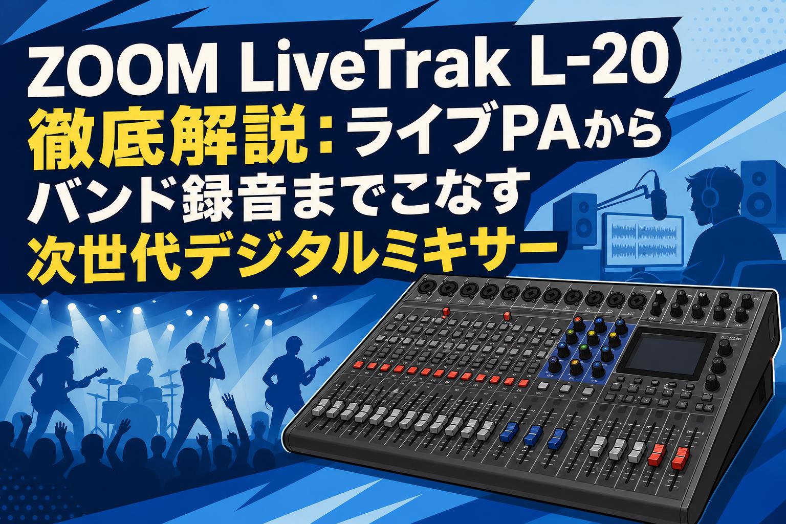ZOOM LiveTrak L-20徹底解説：ライブPAからバンド録音までこなす次世代デジタルミキサー