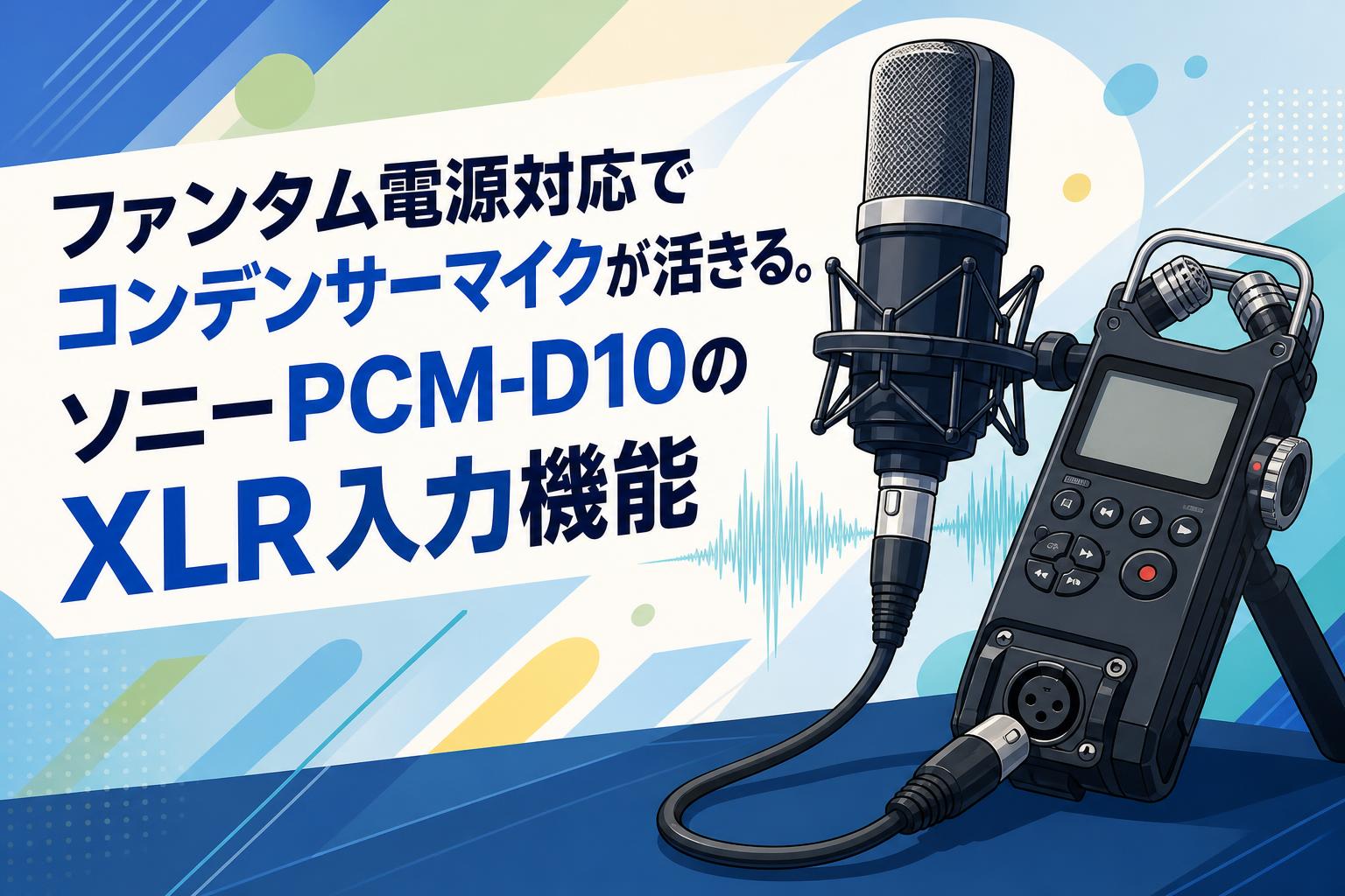 ファンタム電源対応でコンデンサーマイクが活きる。ソニーPCM-D10のXLR入力機能