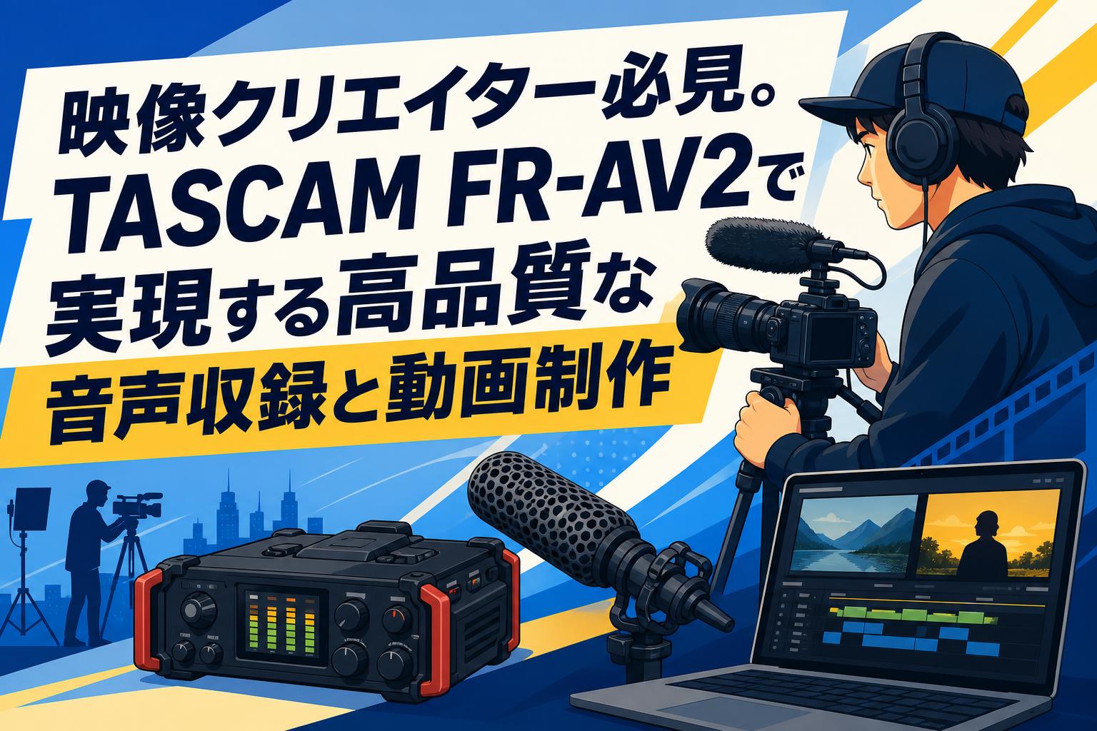 映像クリエイター必見。TASCAM FR-AV2で実現する高品質な音声収録と動画制作