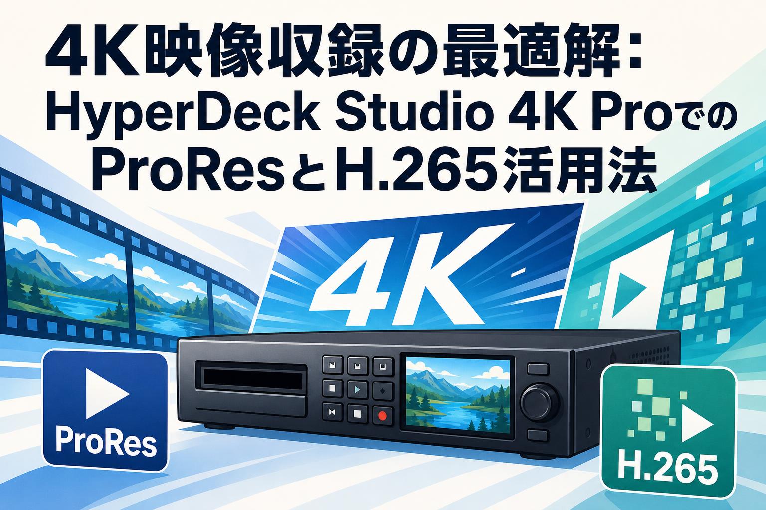 4K映像収録の最適解：HyperDeck Studio 4K ProでのProResとH.265活用法