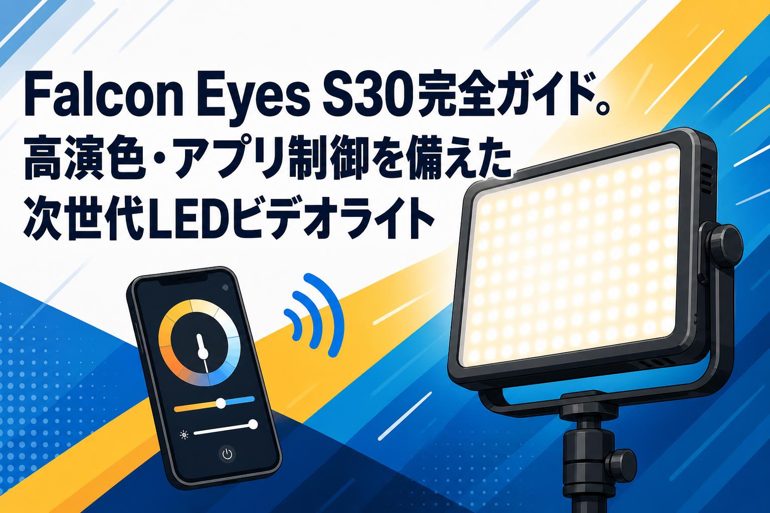 Falcon Eyes S30完全ガイド。高演色・アプリ制御を備えた次世代LEDビデオライト