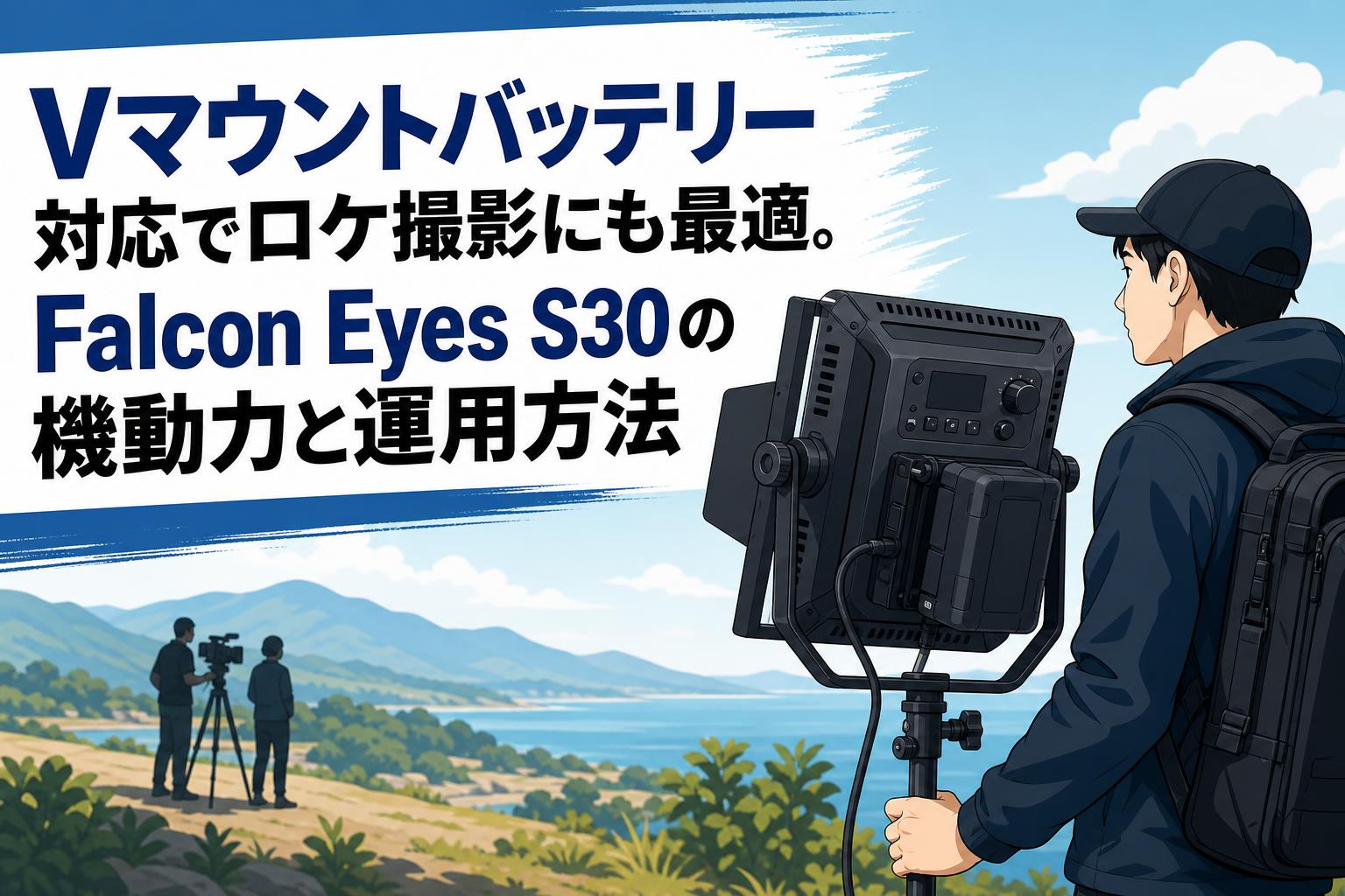 Vマウントバッテリー対応でロケ撮影にも最適。Falcon Eyes S30の機動力と運用方法