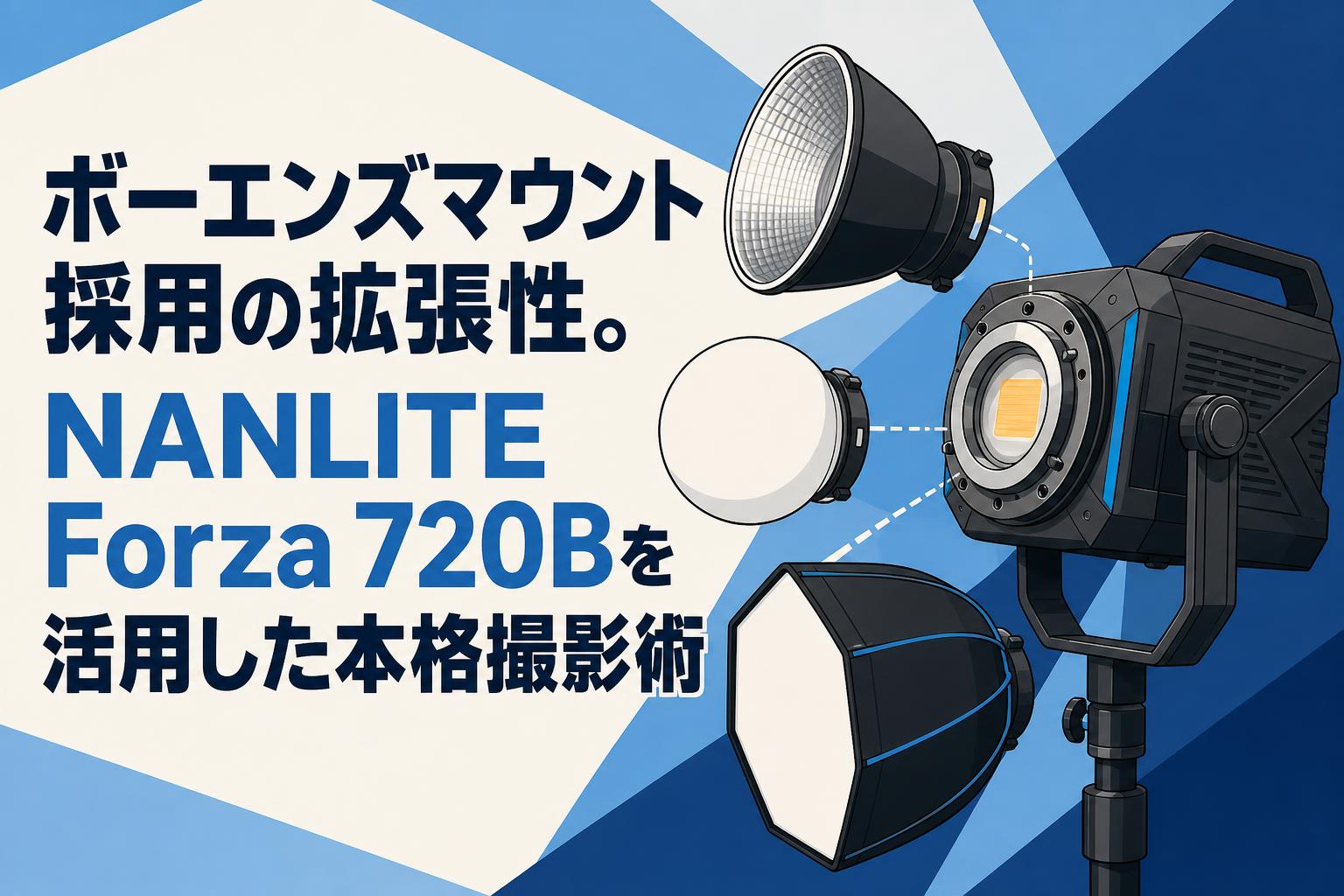 ボーエンズマウント採用の拡張性。NANLITE Forza 720Bを活用した本格撮影術