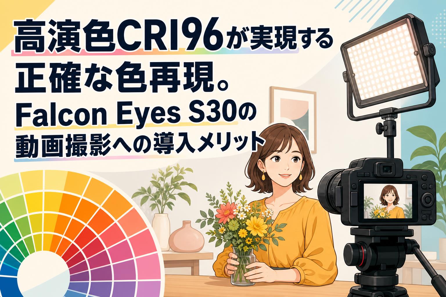 高演色CRI96が実現する正確な色再現。Falcon Eyes S30の動画撮影への導入メリット