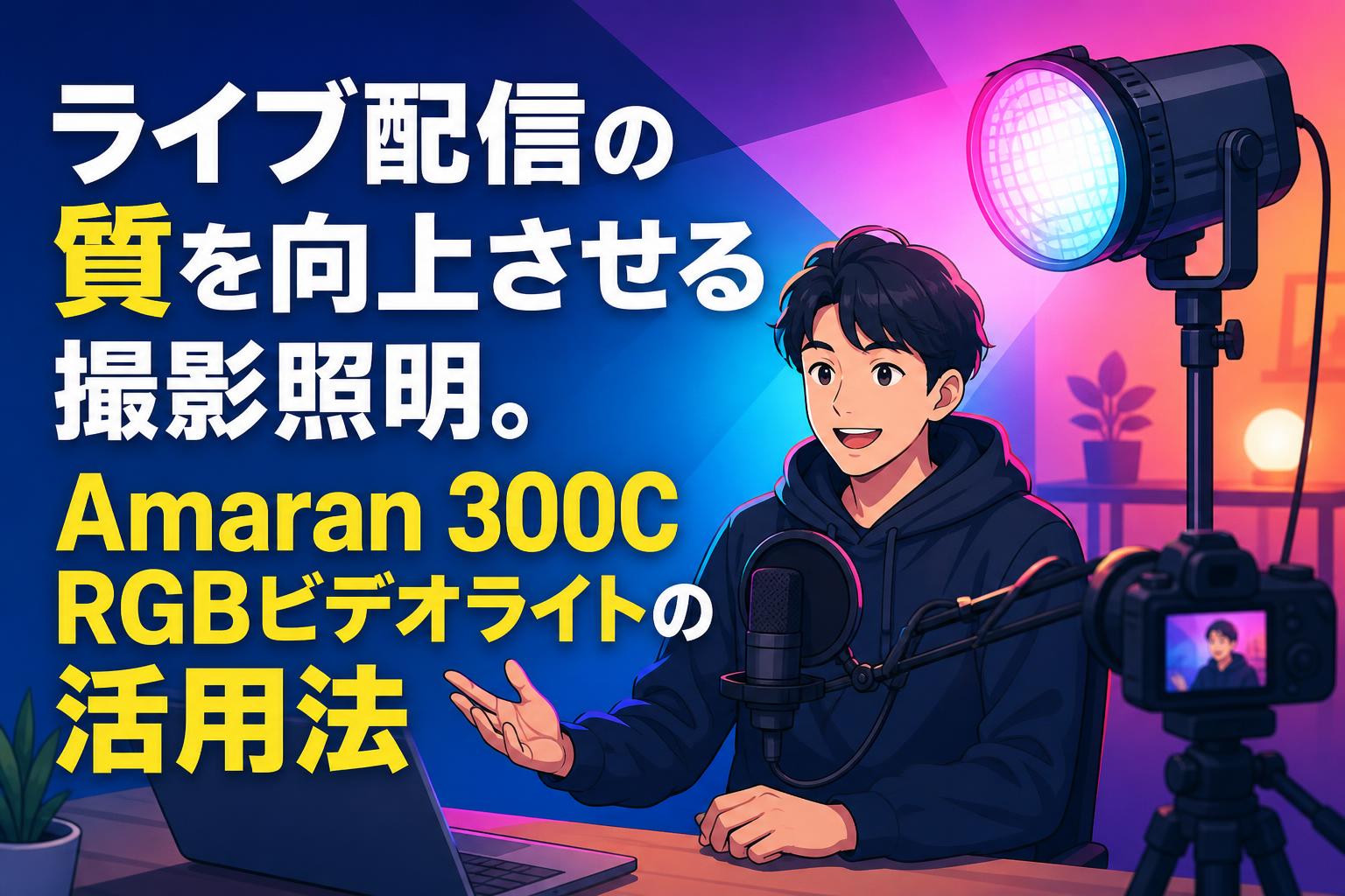 ライブ配信の質を向上させる撮影照明。Amaran 300C RGBビデオライトの活用法