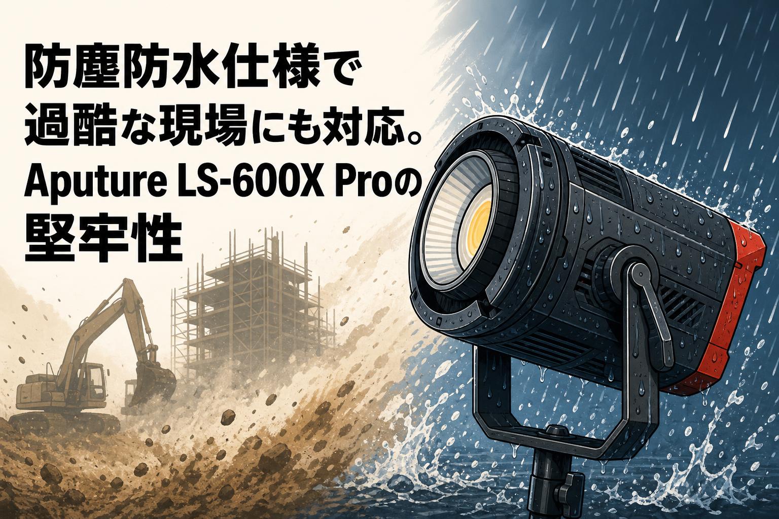 防塵防水仕様で過酷な現場にも対応。Aputure LS-600X Proの堅牢性