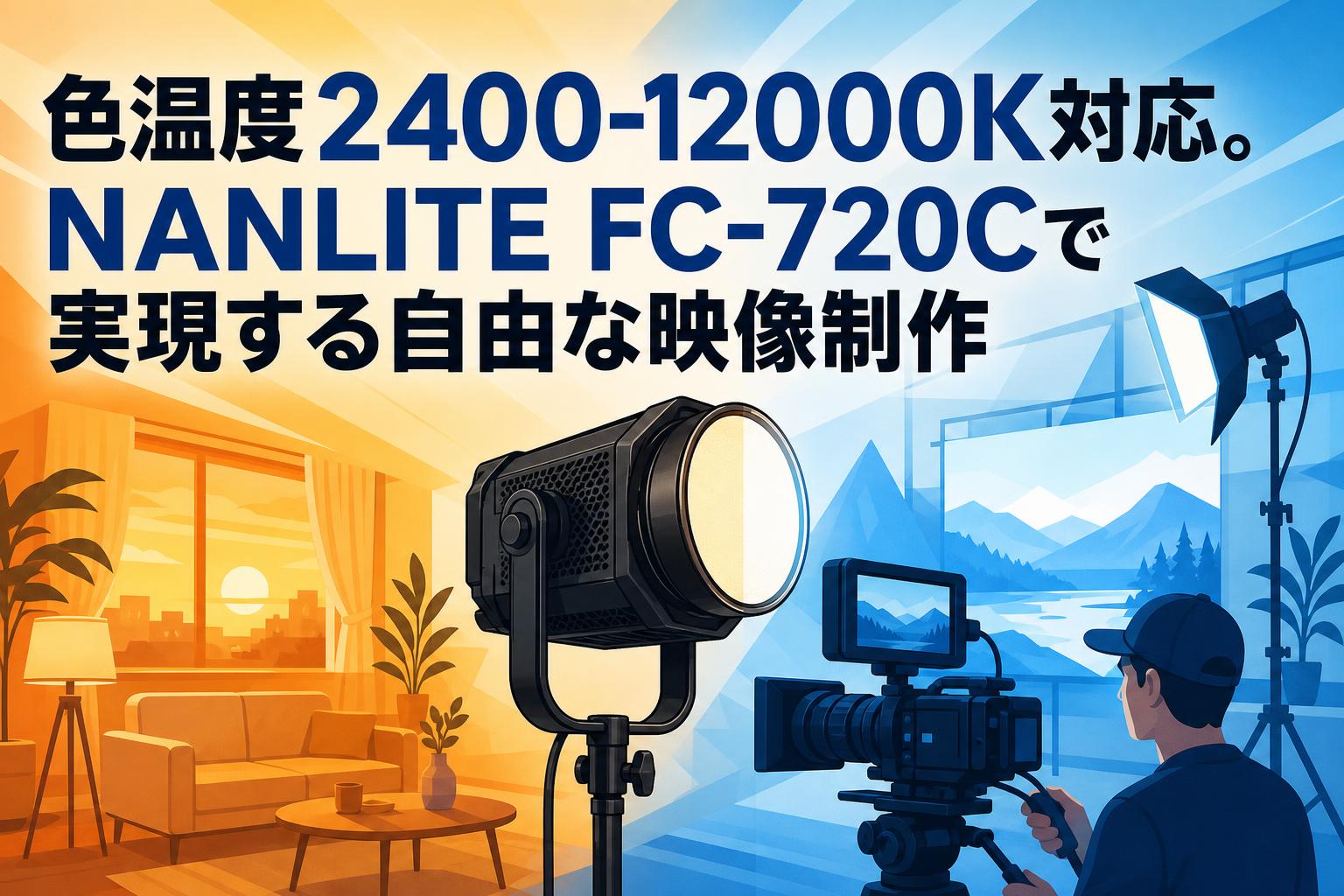 色温度2400-12000K対応。NANLITE FC-720Cで実現する自由な映像制作
