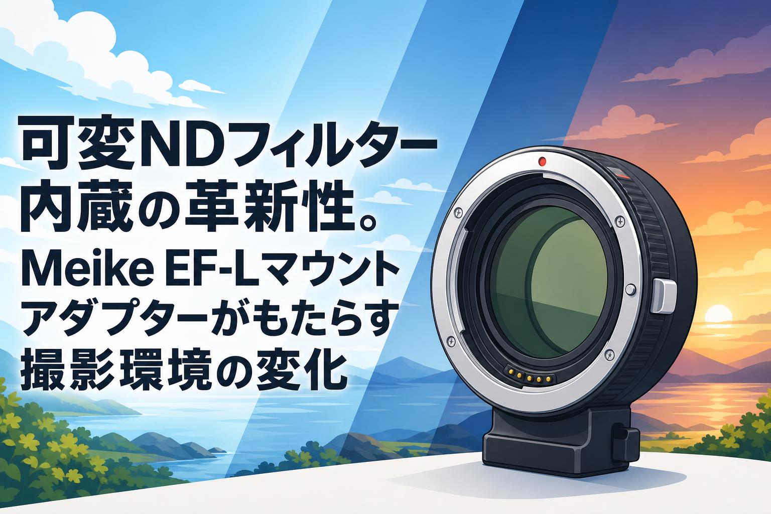 可変NDフィルター内蔵の革新性。Meike EF-Lマウントアダプターがもたらす撮影環境の変化
