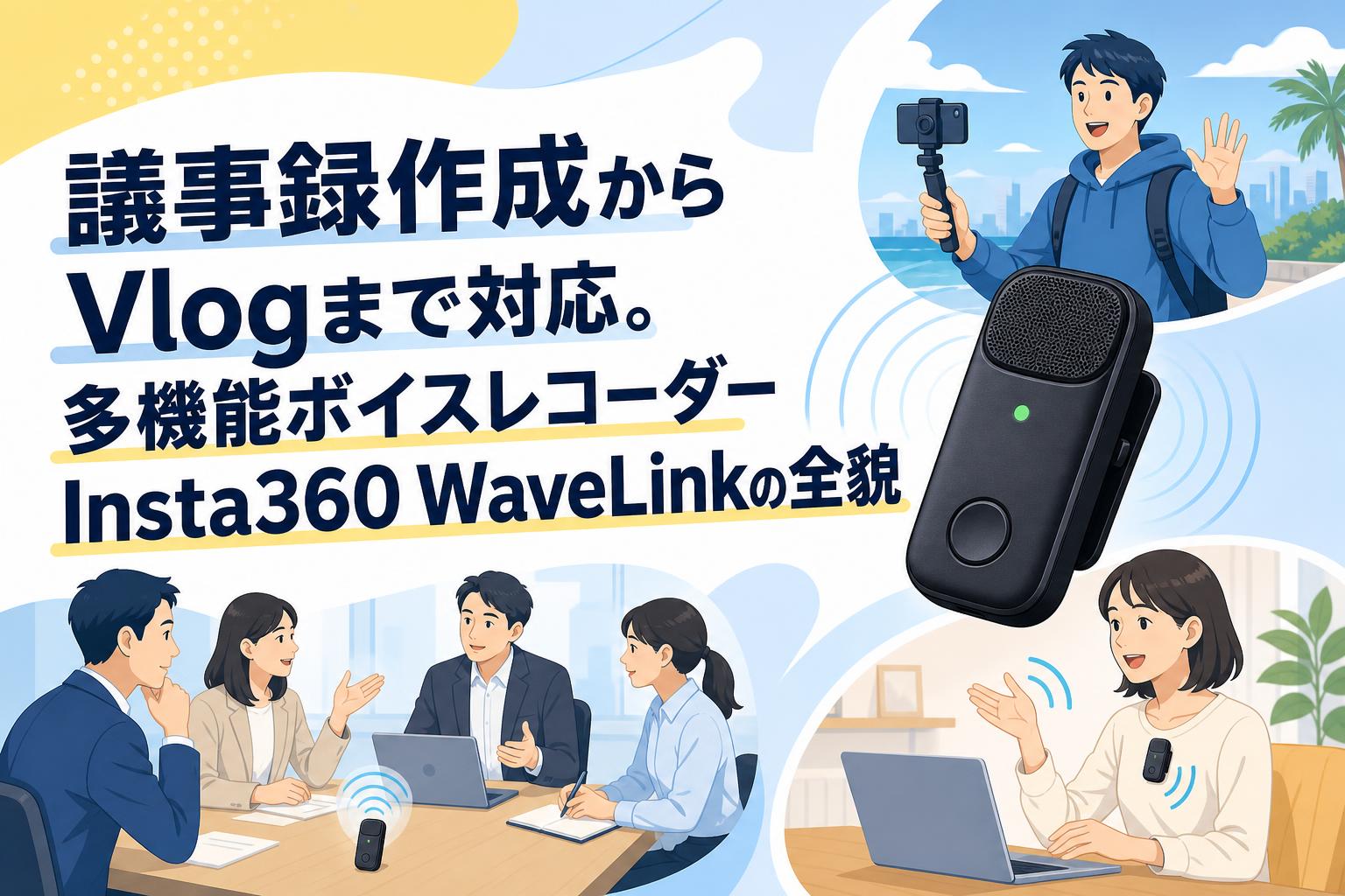 議事録作成からVlogまで対応。多機能ボイスレコーダーInsta360 WaveLinkの全貌