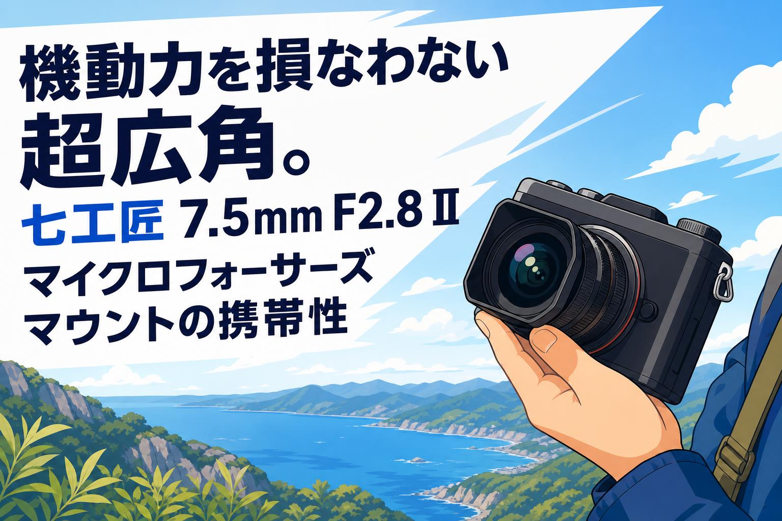 機動力を損なわない超広角。七工匠 7.5mm F2.8 II マイクロフォーサーズマウントの携帯性