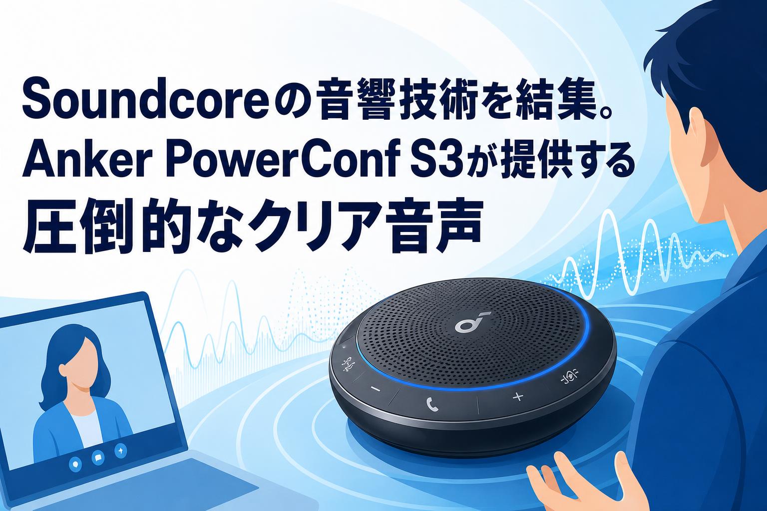 Soundcoreの音響技術を結集。Anker PowerConf S3が提供する圧倒的なクリア音声