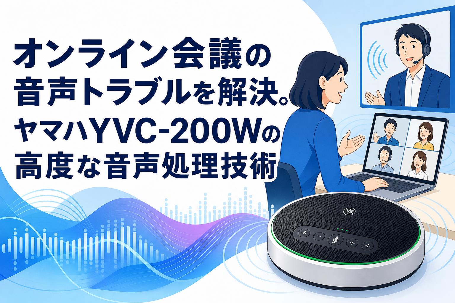 オンライン会議の音声トラブルを解決。ヤマハYVC-200Wの高度な音声処理技術