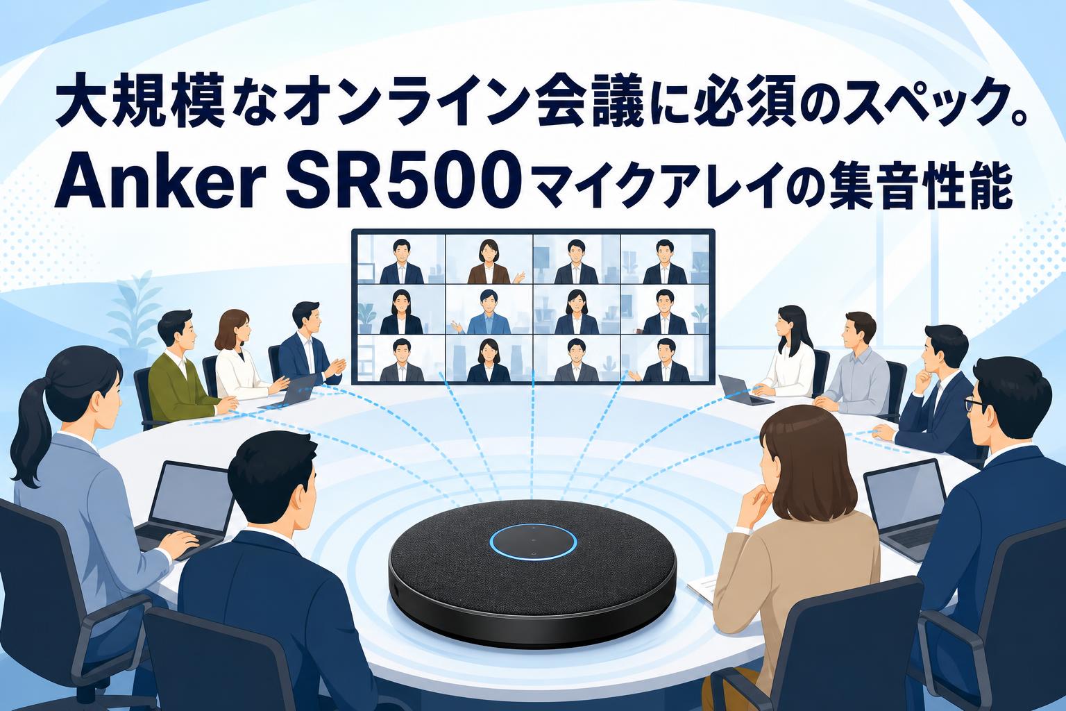 大規模なオンライン会議に必須のスペック。Anker SR500マイクアレイの集音性能
