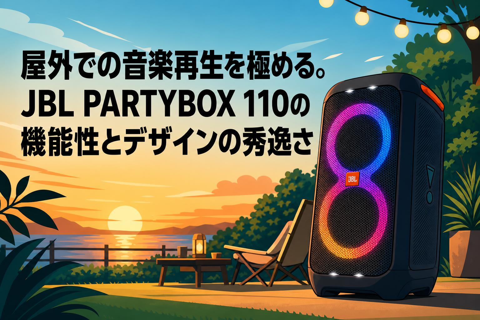 屋外での音楽再生を極める。JBL PARTYBOX 110の機能性とデザインの秀逸さ