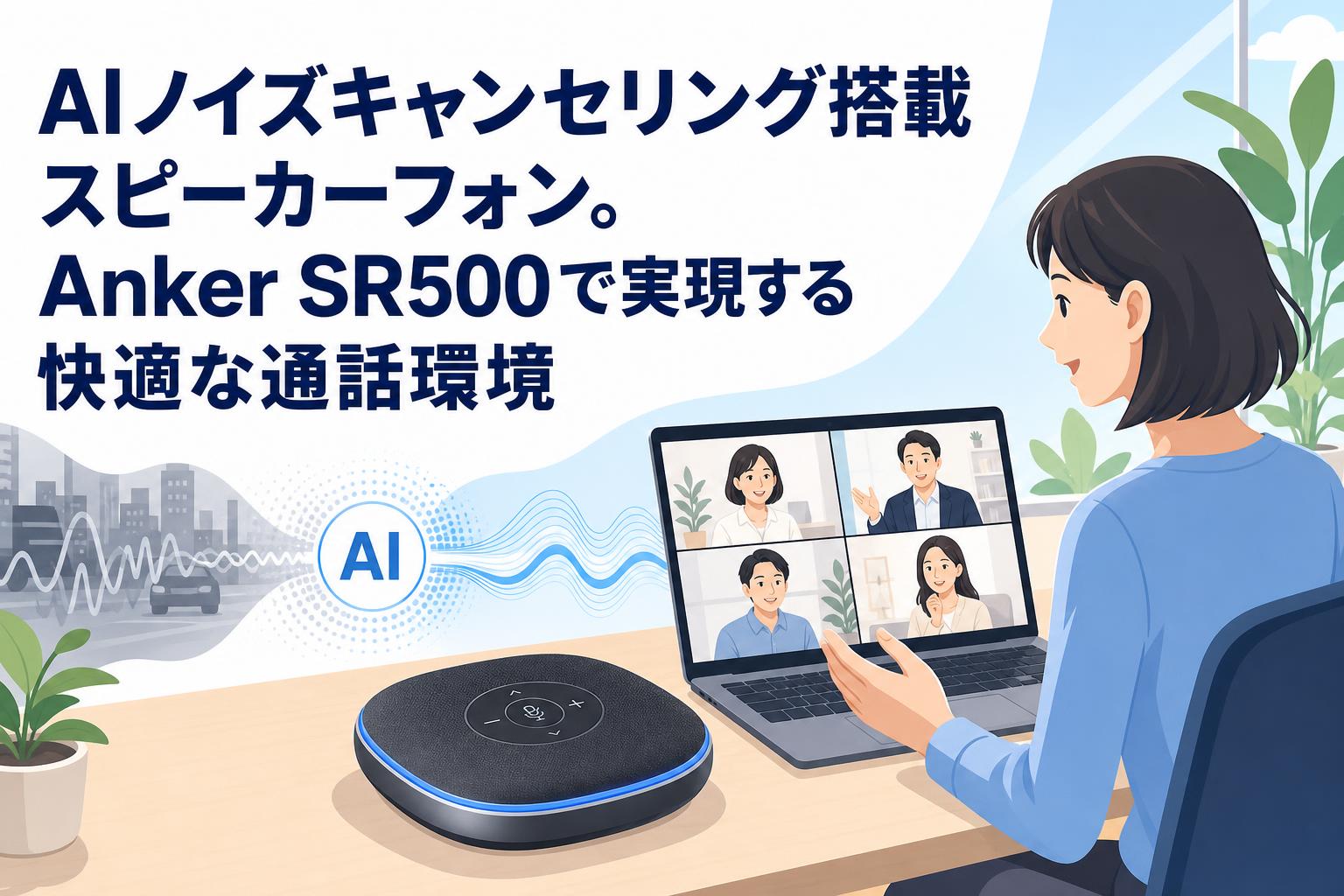AIノイズキャンセリング搭載スピーカーフォン。Anker SR500で実現する快適な通話環境