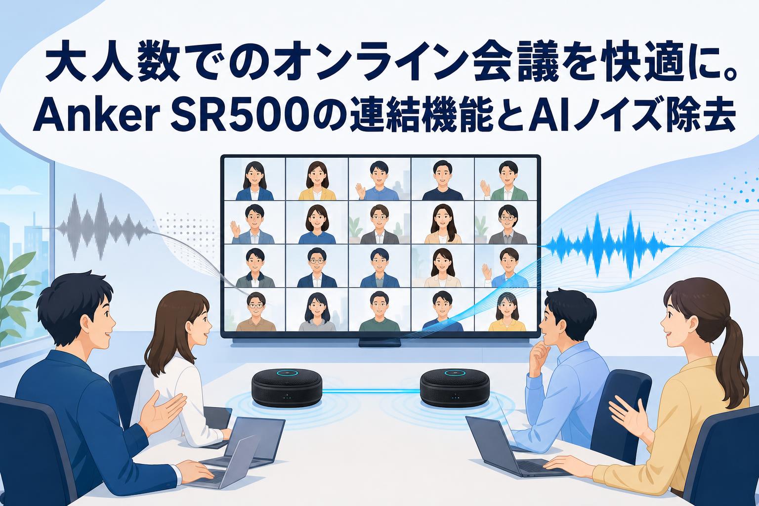 大人数でのオンライン会議を快適に。Anker SR500の連結機能とAIノイズ除去