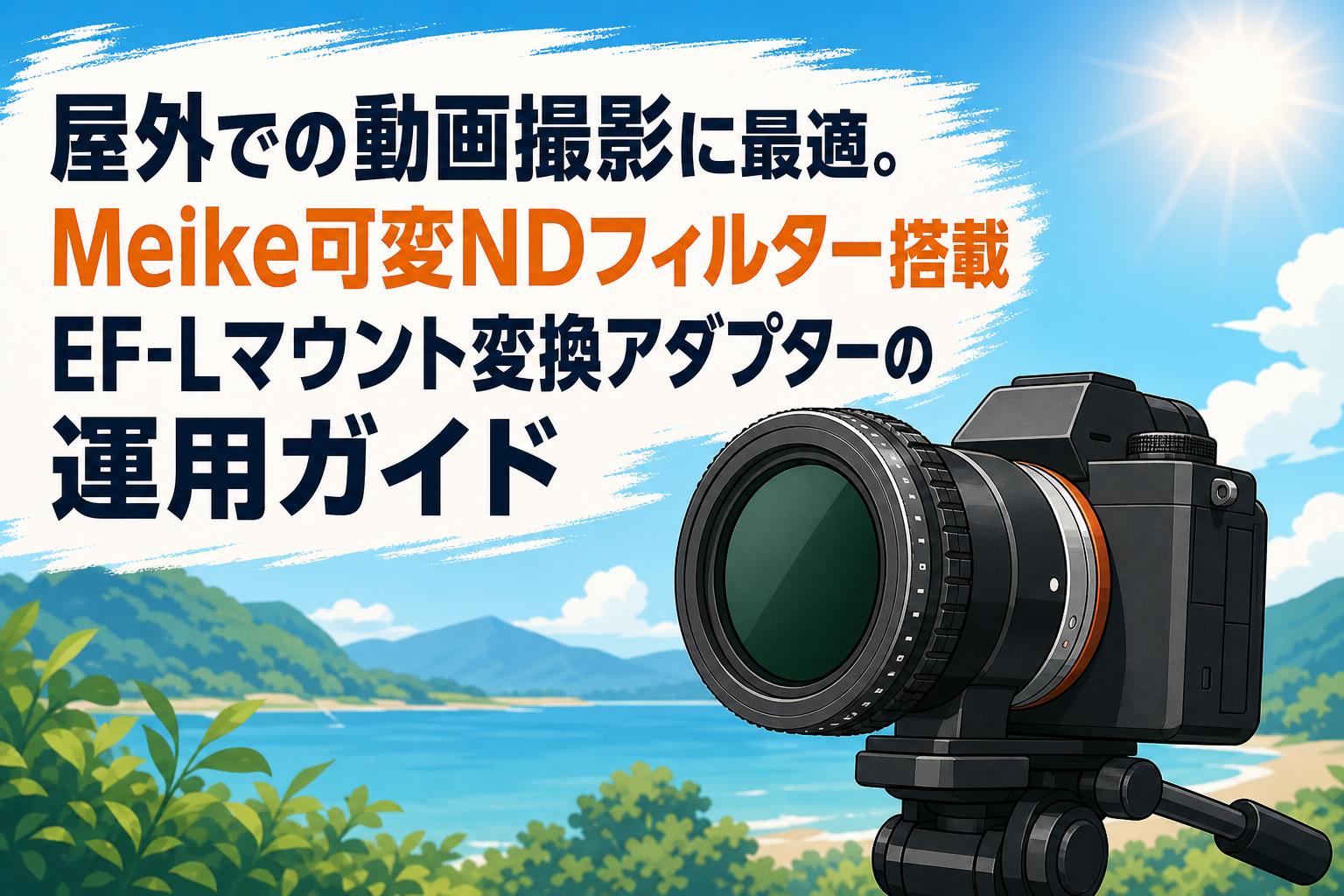 屋外での動画撮影に最適。Meike可変NDフィルター搭載EF-Lマウント変換アダプターの運用ガイド