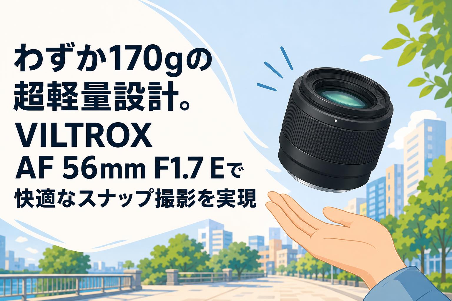 わずか170gの超軽量設計。VILTROX AF 56mm F1.7 Eで快適なスナップ撮影を実現