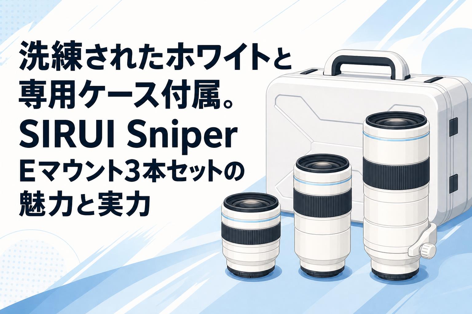 洗練されたホワイトと専用ケース付属。SIRUI Sniper Eマウント3本セットの魅力と実力