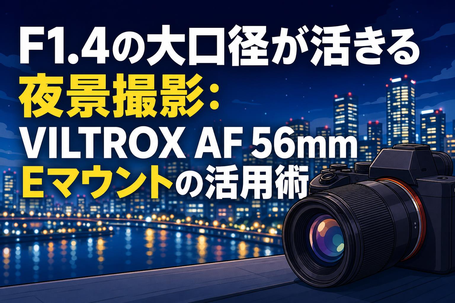 F1.4の大口径が活きる夜景撮影：VILTROX AF 56mm Eマウントの活用術