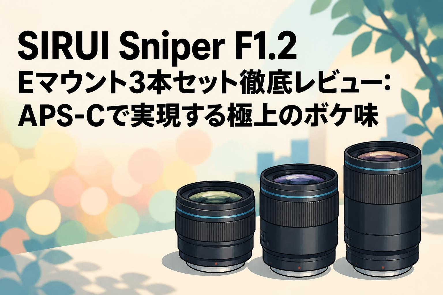SIRUI Sniper F1.2 Eマウント3本セット徹底レビュー：APS-Cで実現する極上のボケ味