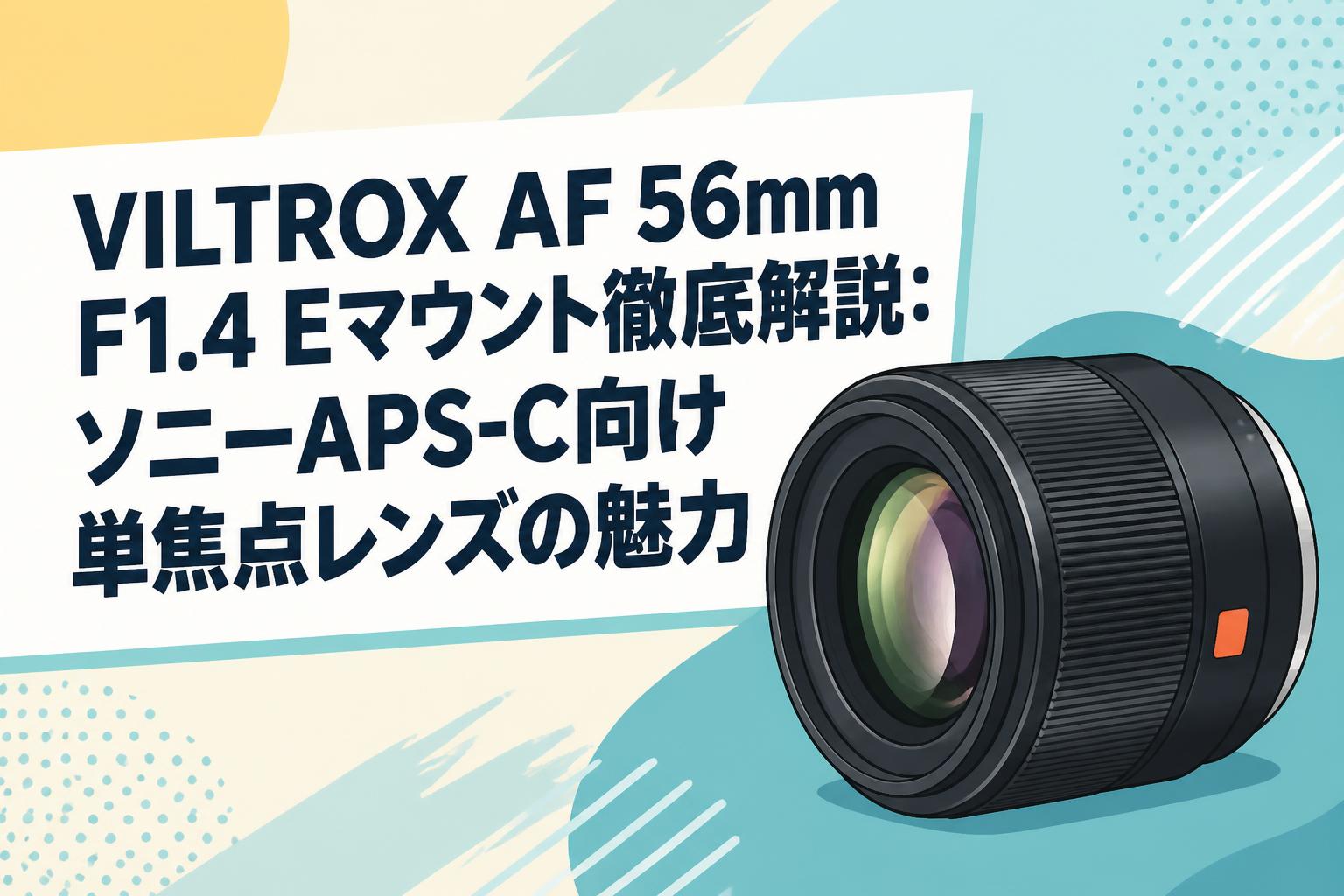 VILTROX AF 56mm F1.4 Eマウント徹底解説：ソニーAPS-C向け単焦点レンズの魅力