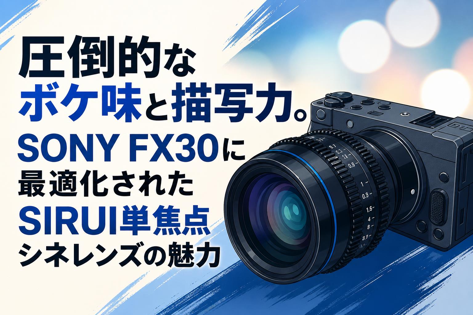 圧倒的なボケ味と描写力。SONY FX30に最適化されたSIRUI単焦点シネレンズの魅力