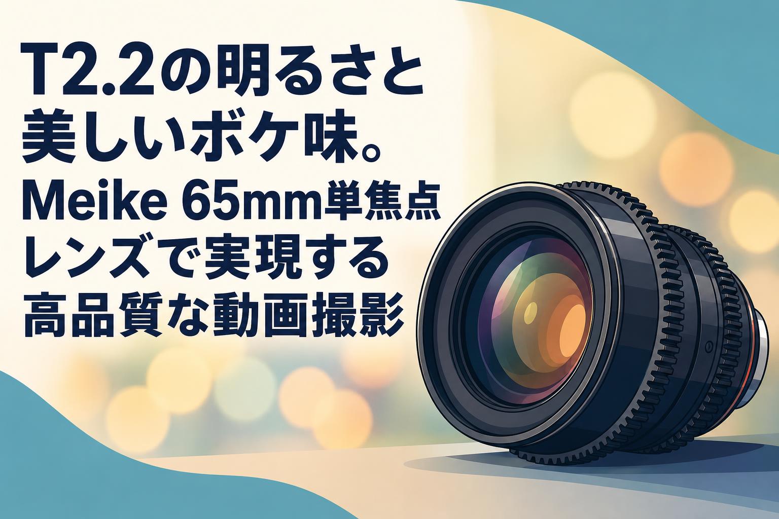 T2.2の明るさと美しいボケ味。Meike 65mm単焦点レンズで実現する高品質な動画撮影