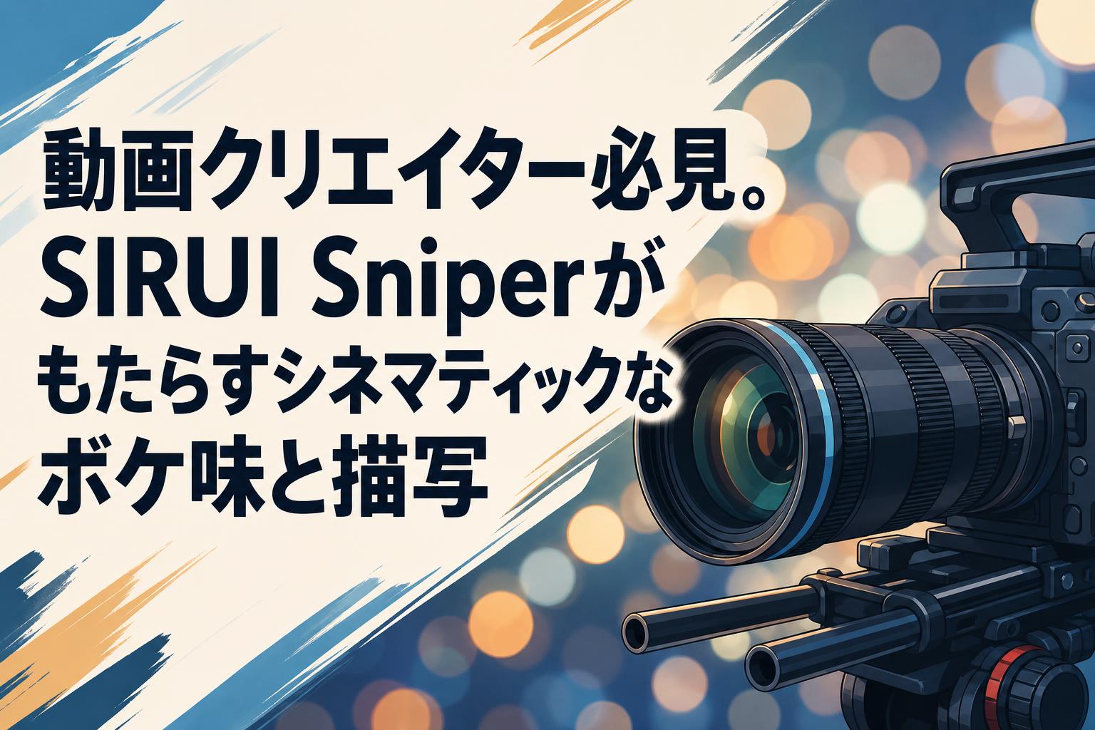 動画クリエイター必見。SIRUI Sniperがもたらすシネマティックなボケ味と描写