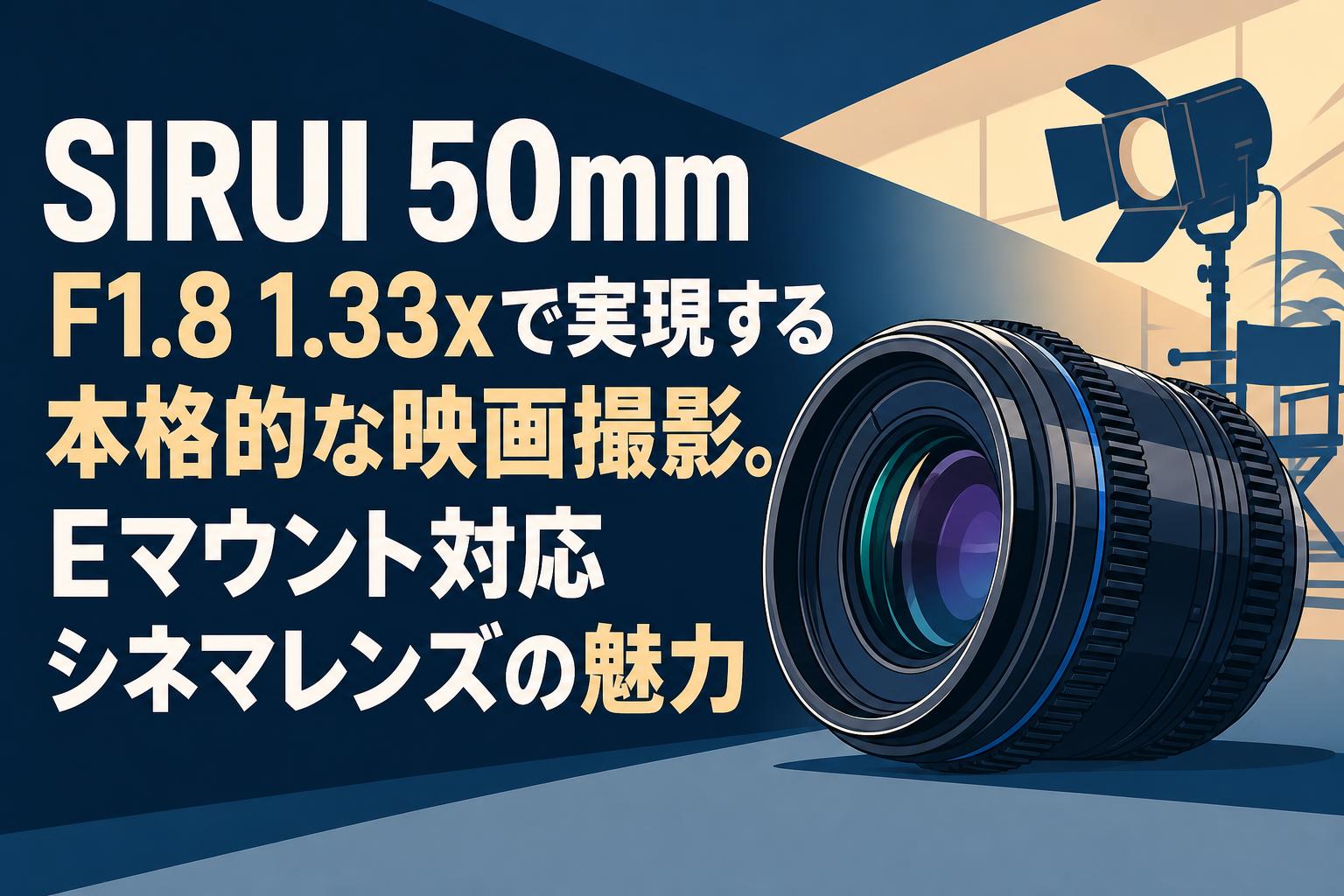 SIRUI 50mm F1.8 1.33xで実現する本格的な映画撮影。Eマウント対応シネマレンズの魅力