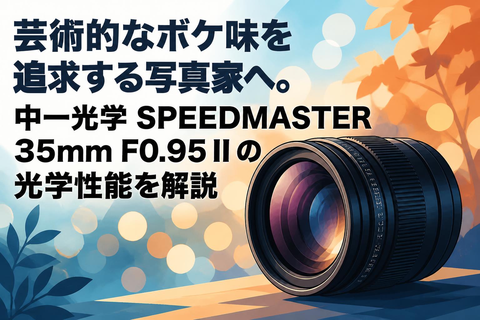 芸術的なボケ味を追求する写真家へ。中一光学 SPEEDMASTER 35mm F0.95 II の光学性能を解説
