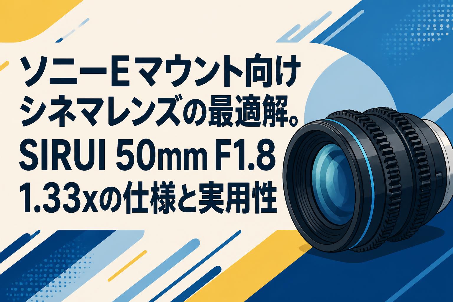 ソニーEマウント向けシネマレンズの最適解。SIRUI 50mm F1.8 1.33xの仕様と実用性