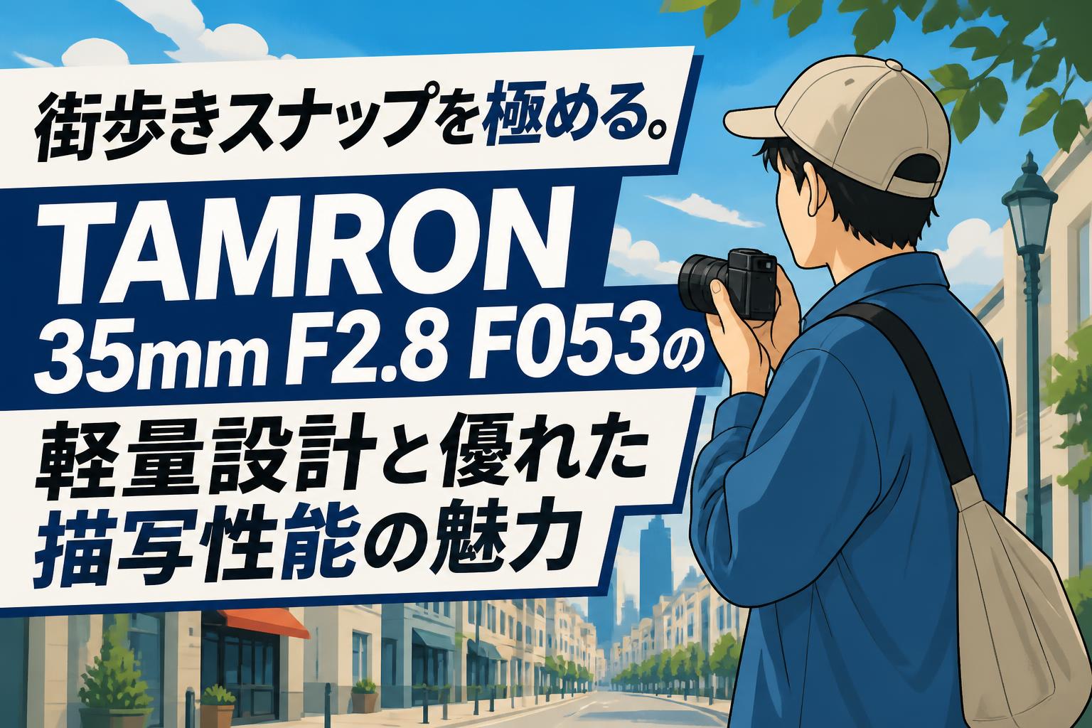 街歩きスナップを極める。TAMRON 35mm F2.8 F053の軽量設計と優れた描写性能の魅力