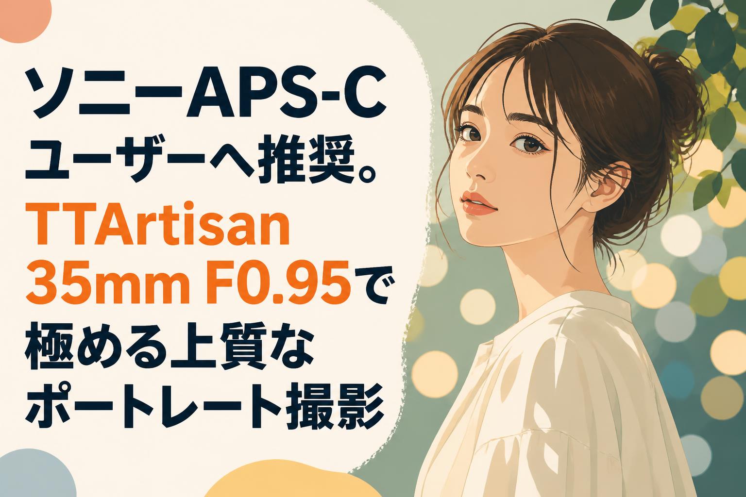 ソニーAPS-Cユーザーへ推奨。TTArtisan 35mm F0.95で極める上質なポートレート撮影