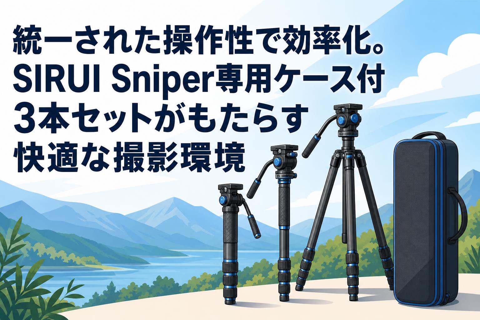 統一された操作性で効率化。SIRUI Sniper専用ケース付3本セットがもたらす快適な撮影環境
