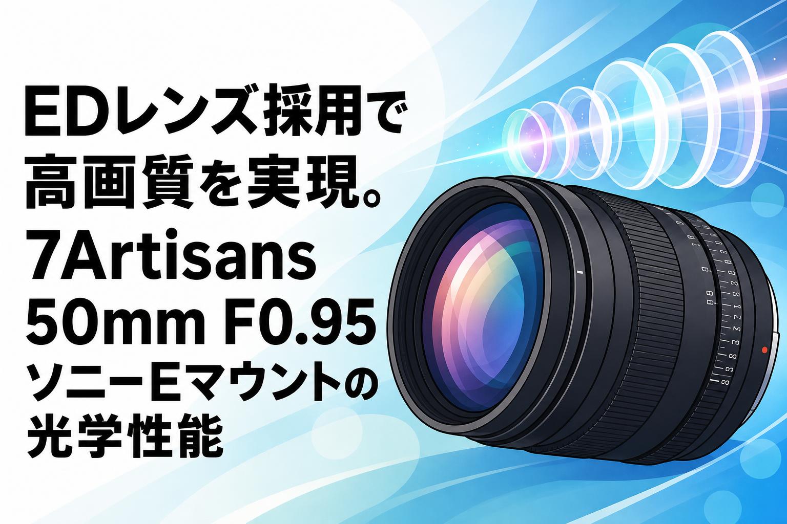 EDレンズ採用で高画質を実現。7Artisans 50mm F0.95 ソニーEマウントの光学性能